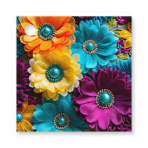 Marcas de Presente de Arte em Tecido Floral Colori