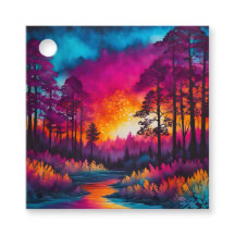 Marcas de Presente de Arte Florestal Batik Colorid