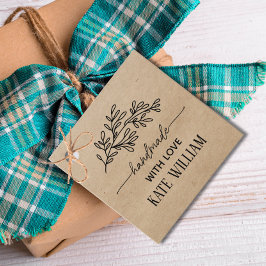 Etiquetas Para Lembrancinhas Marcas de presente Kraft Laurel feitas à mão com a