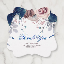 Etiquetas Para Lembrancinhas Marinho Azul e Mauve Floral Obrigado