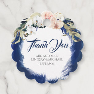 Etiquetas Para Lembrancinhas Marinho Blue Pampas Grass Casamento Obrigado