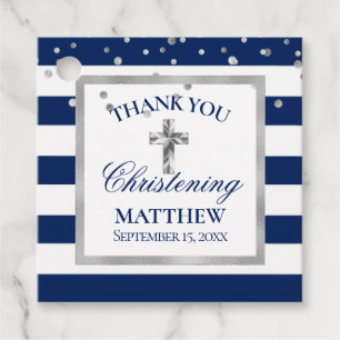 Etiquetas Para Lembrancinhas Marinho de Prata Blue Striping Criador