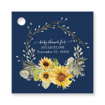 Marinho Floral de Girassol Vermelhidão Rústica Azu