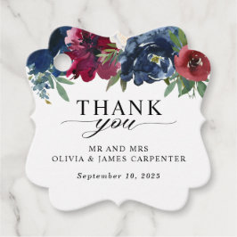 Etiquetas Para Lembrancinhas Marinho Floral Moderno Blue Burgundy Casamento Obr