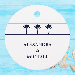 Etiquetas Para Lembrancinhas Marinho Tropical Palm Tree Casamento Costeiro Obri