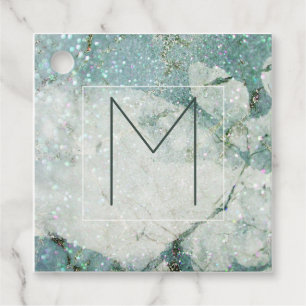 Etiquetas Para Lembrancinhas Mármore Azul Turquesa Abstrato Mínimo