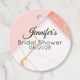Etiquetas Para Lembrancinhas Mármore rosa moderno e Dourado