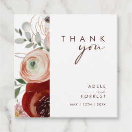 Etiquetas Para Lembrancinhas Marsala Autumn Floral | White Obrigado