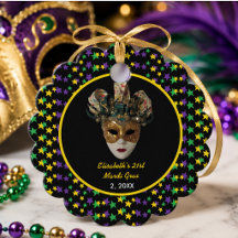 Máscara de Mardi Gras - Festa de 21º Aniversário