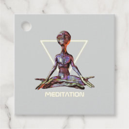 Etiquetas Para Lembrancinhas Meditação. Alienígena em pose tranquila