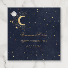Etiquetas Para Lembrancinhas Meia-noite Blue Moon Stars Quinceanera