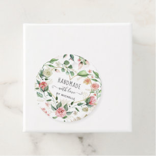 Etiquetas Para Lembrancinhas meia-noite florada à mão com amor coração flor