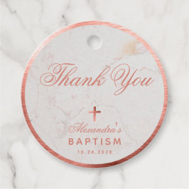 Etiquetas Para Lembrancinhas Menina Batismo Elegante Rosa Marble Dourado Obriga