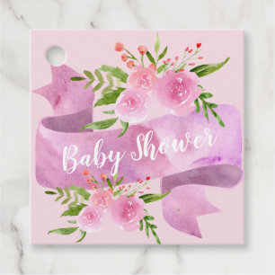 Etiquetas Para Lembrancinhas Menina, Bonito, Chic, Chá de fraldas Rosa Blush F