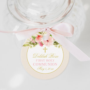 Etiquetas Para Lembrancinhas Menina Dourada Floral Cor-de-Rosa Esbranquiçada d