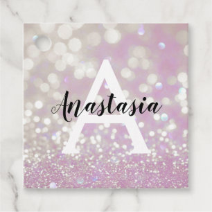 Etiquetas Para Lembrancinhas Menina Lilac Shimmer Glitter Gelipifica Nome do Mo
