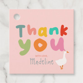 Etiquetas Para Lembrancinhas Meninas Rosa Ganso Obrigado primeiro aniversario