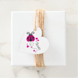 Etiquetas Para Lembrancinhas Meninas voando obrigados de ladybug cardíaco rosa-