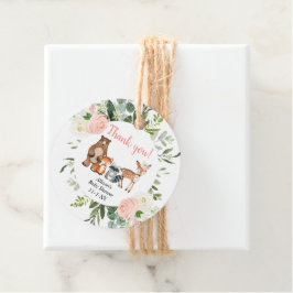 Etiquetas Para Lembrancinhas Menininha floresta florestal bichos rosa verde-ros