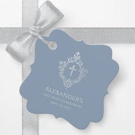 Etiquetas Para Lembrancinhas Menino Primeira Comunhão Azul Desbotado Elegante C