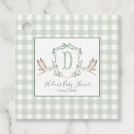 Etiquetas Para Lembrancinhas Menino Stork Green Gingham Favorece Marcações