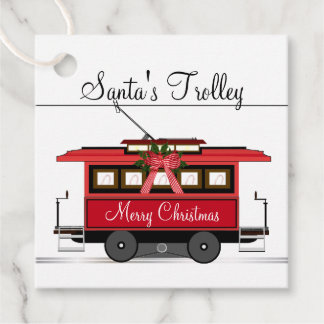 Etiquetas Para Lembrancinhas Merry Christmas Tram Trolley Streetcar