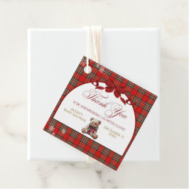 Etiquetas Para Lembrancinhas Merry Little Red Bow Christmas Plaid