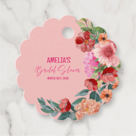 Etiquetas Para Lembrancinhas Mesa de chá de panela cor-de-rosa brilhante floral