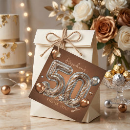 Etiquetas Para Lembrancinhas Metallic Bronze Silver Balloons 50th Birthday