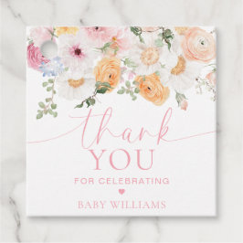 Etiquetas Para Lembrancinhas Millie Floral Chá de fraldas Obrigado Favor