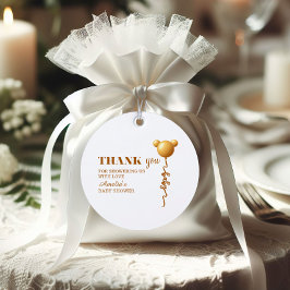Etiquetas Para Lembrancinhas Minimal Gold Teddy Balloon Thank You 