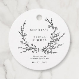Etiquetas Para Lembrancinhas Minimalist Floral Line Art Bridal Shower Favor 
