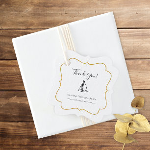 Etiquetas Para Lembrancinhas Mínimo de veleiro com Casamento Dourado