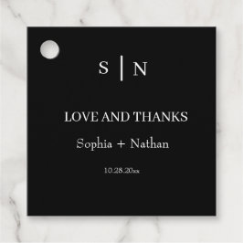 Etiquetas Para Lembrancinhas Mínimo e Chic | Casamento Negro e Branco