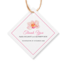 Mínimo obrigado de casamento branco rosa-orquídea