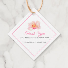 Etiquetas Para Lembrancinhas Mínimo obrigado de casamento branco rosa-orquídea
