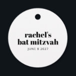 Etiquetas Para Lembrancinhas Mínimo personalizado Bat branco preto Mitzvah<br><div class="desc">Personalizada Tipografia Moderna em Negros e Brancos Mitzvah Favorece Etiquetas</div>