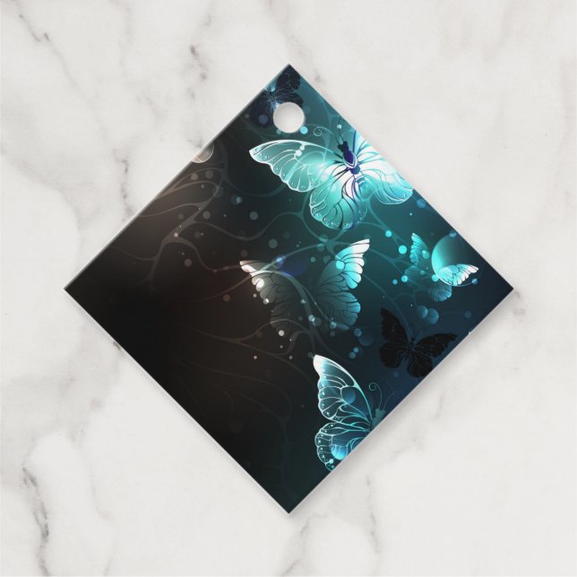 Etiquetas Para Lembrancinhas Mint Night Butterflies (Frente)