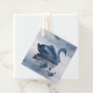 Etiquetas Para Lembrancinhas Mistura Reflexões Dusty Blue Swan Lake Obrigado