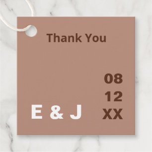 Etiquetas Para Lembrancinhas Mocha Brown Modern Wedding Tags Favoritos
