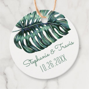 Etiquetas Para Lembrancinhas Mod Tropical Greenery Monstera Leaf
