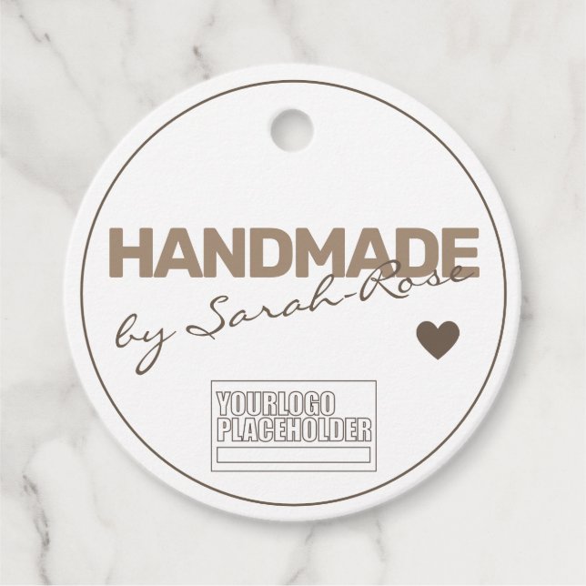 Etiquetas Para Lembrancinhas Modelo de Logotipo Simples de Papel Natural Rústic (Frente)