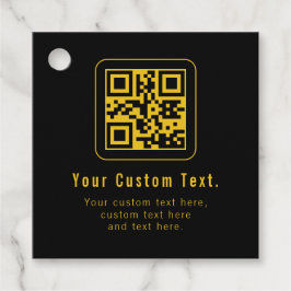 Etiquetas Para Lembrancinhas Modelo de QR Code e Texto Editável | Preto e Doura