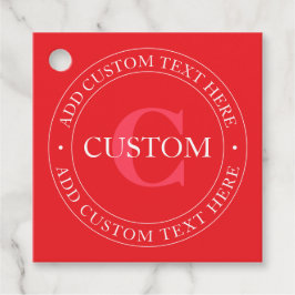 Etiquetas Para Lembrancinhas Modelo de texto circular elegante editável vermelh