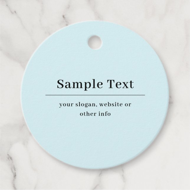 Etiquetas Para Lembrancinhas Modelo de texto simples e elegante | Azul (Frente)