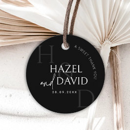 Etiquetas Para Lembrancinhas Modern Black and White Monogram Minimalist Wedding