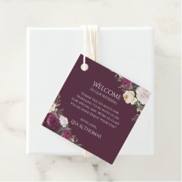 Etiquetas Para Lembrancinhas Modern Burgundy Peonies Casando Boas-vindas Etique