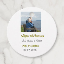 Etiquetas Para Lembrancinhas Modern happy 50th anniversary add name date photo 