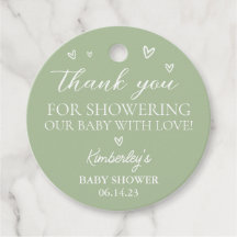 Modern Hearts Hello Chá de fraldas Obrigado