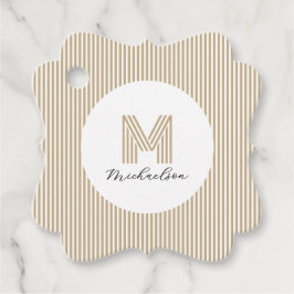 Etiquetas Para Lembrancinhas Modern Minimal Gold Stripes Monogram